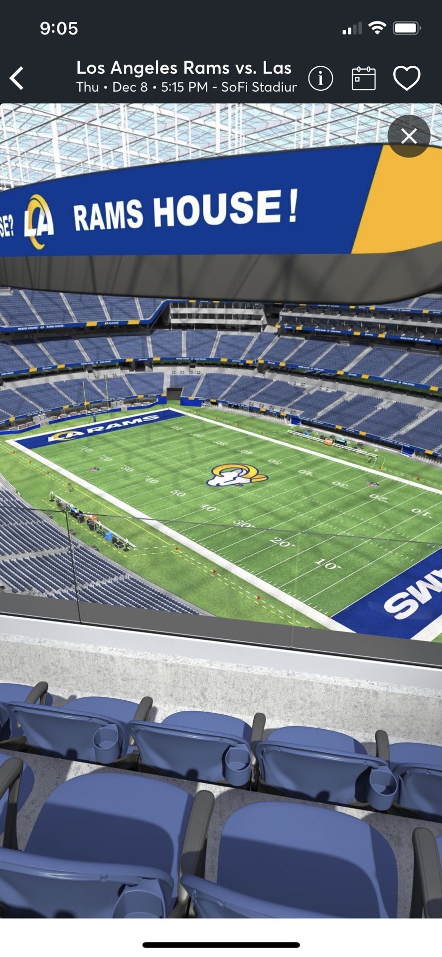 Rams Vs Raiders 1 Ticket Sec 422 Row 5 $175