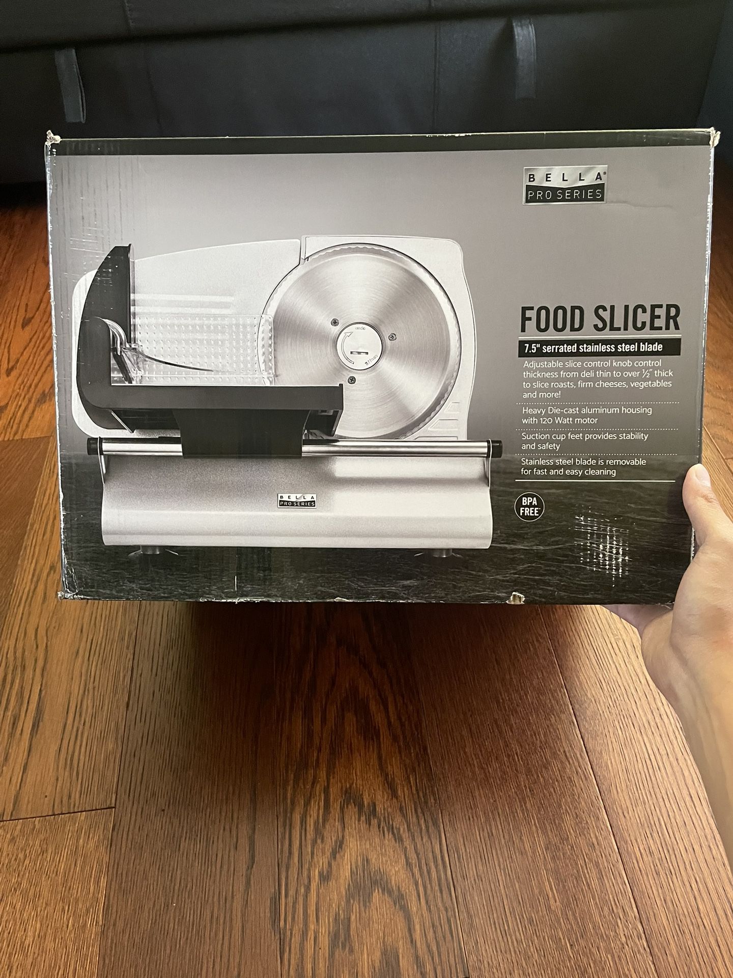 Brand new silver food slicer 
