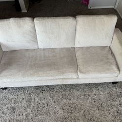 Cream Corduroy Sofa – $50 (Pickup Only)