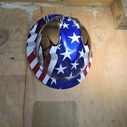 Consttruction Hardhat  American Flag 