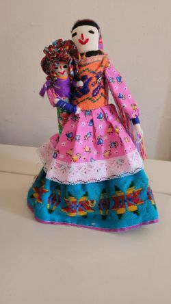 Handmade Mexican Rag Doll Cloth w/Baby