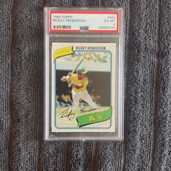 Vintage Baseball Card - 1980 Topps Rickey Henderson PSA 6 ( Excellent/ Mint )