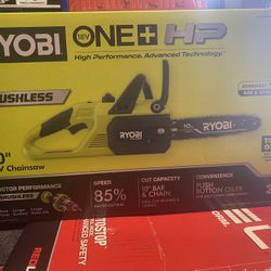 RYOBY 18V  10” CHAINSAW # P2502BTL (( Tool Only )) 