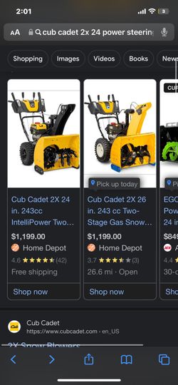 2X 26 in. 243 cc Two-Stage Gas Snow Blower with Electric Start, Power Steering and Steel Chute