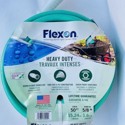 Flexon 50ft- 5/8” Diameter, Guard N Grip Connection, Kink Free 5-ply Construction, Crush Proof Coupling 