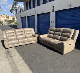Mason Leather Power Reclining Sofa Set – Power Headrests