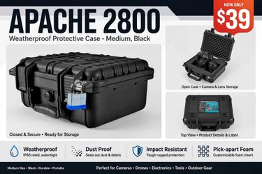 Apache 2800 Weatherproof Protective Case – Black