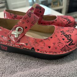 Algeria Breast Cancer Mary Jane Clogs Size 38 US 8/8.5