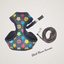 DOG HARNESS WITH MATCHING LEASH 