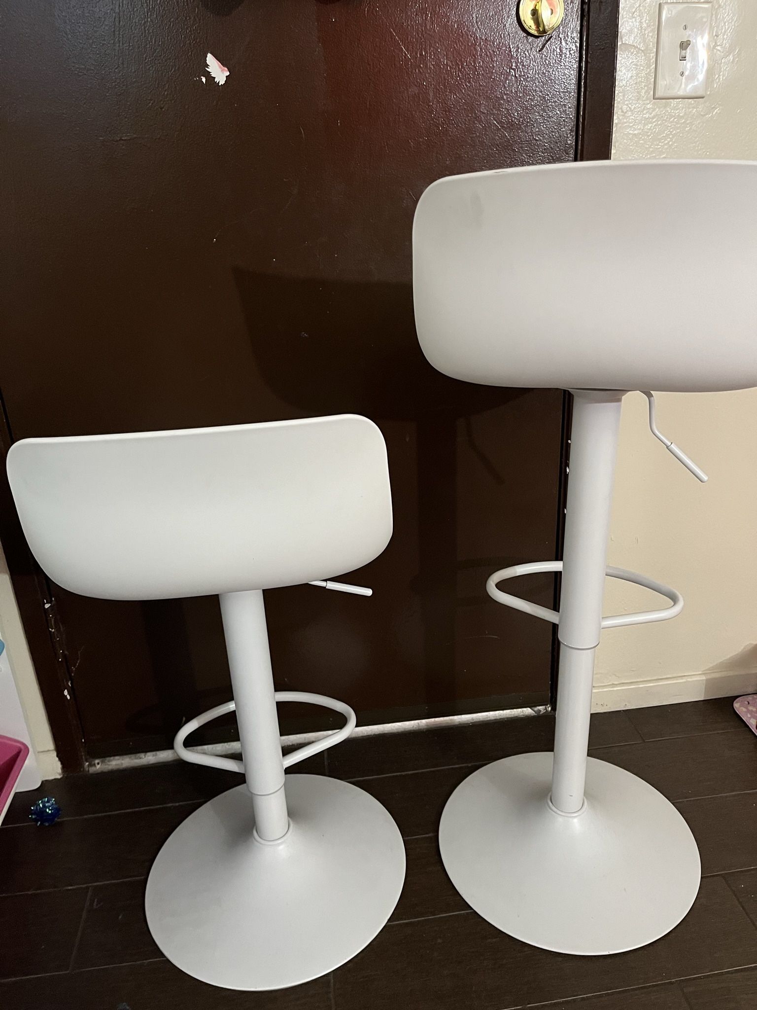 2 White Stools Chairs