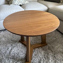 Tripod Base Round Walnut Coffee Table - 23.5” Solid Wood