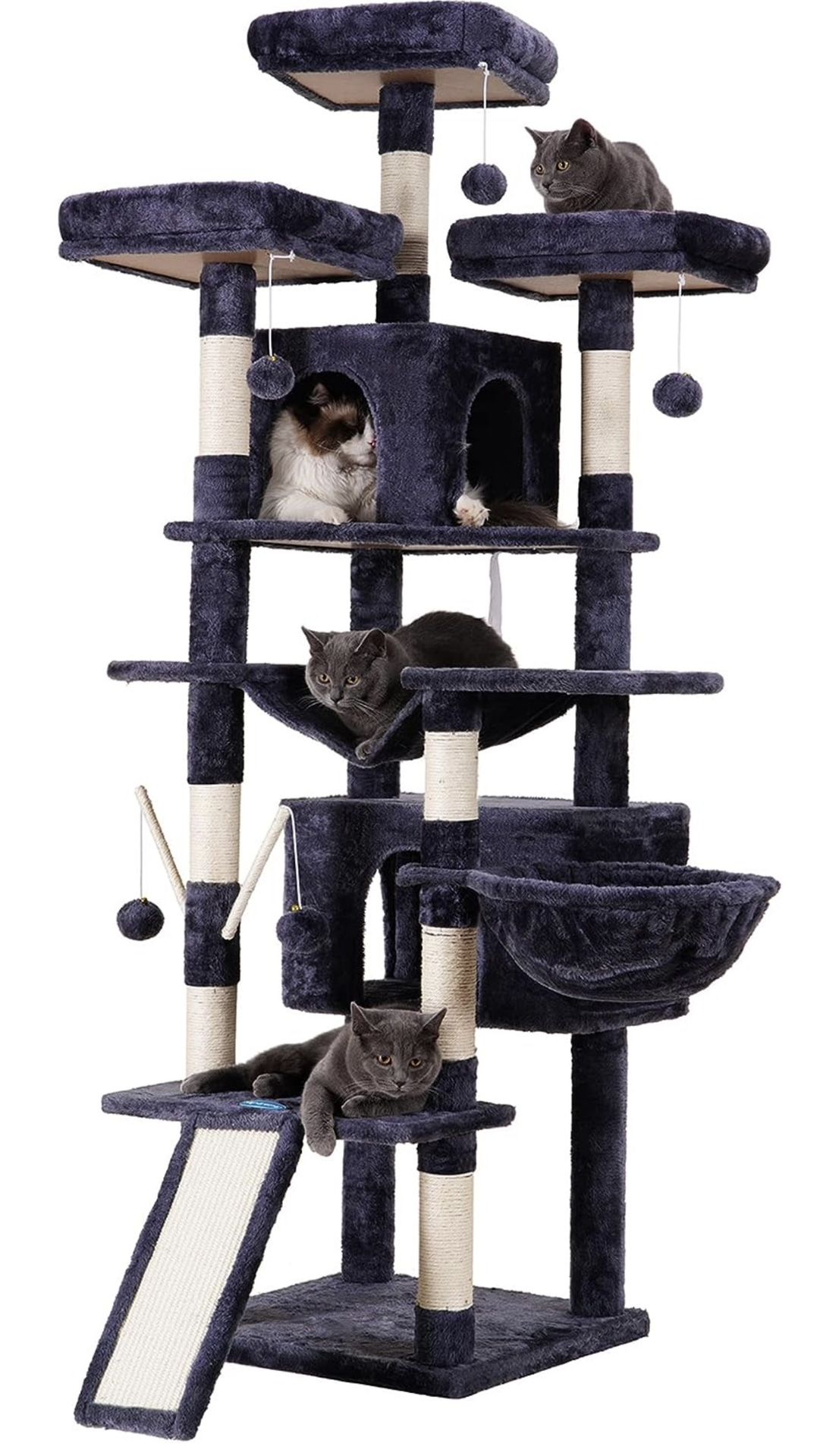 New 71” XL Extra Large Cat Tree Scratcher Gray Climber