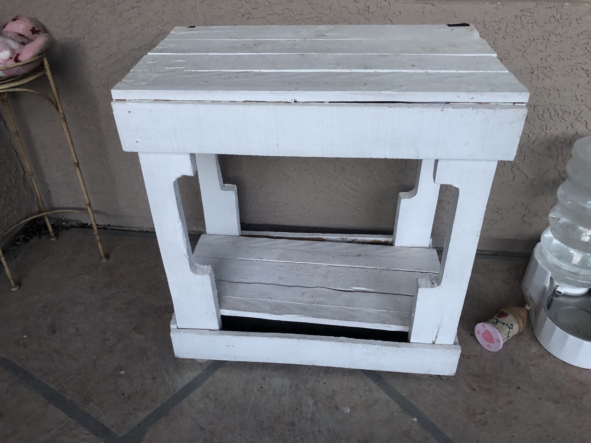 Two White End Tables