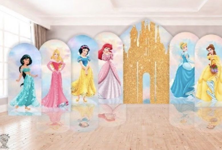 Princesses Party Backdrops, Sublimados En Tela