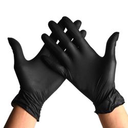 100pcs black Nitrile Hand Protection thick 6mil Nitrile Gloves