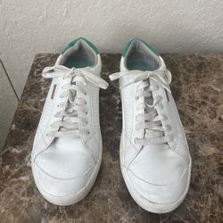 Size 9 Women Dr. Scholl’s White And Teal Sneakers