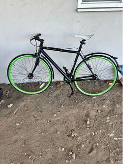 Pure Fix “Keirin” Single-Speed Bike – Can Be Fixed Gear – Green Rims