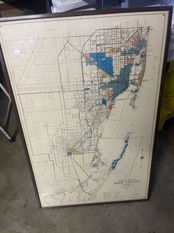 Rare Miami Dade Map official map of Dade County Florida 1978 produced by the Dade County Public Works department