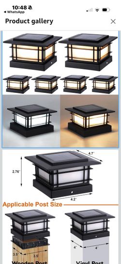 Dynaming 4x4 Solar Post Cap Lights Outdoor with 2 Color Modes, 6 Pack Upgrade Fence Post Solar Lights Black Shell for 4x4 Vinyl/Wooden Posts, Brightne