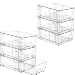 6 Pack Stackable Storage Drawers