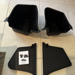 2025 2026 Tesla Model Y Juniper Trunk Organizer Rear Trunk Storage Bins with TPE Lid Waterproof Trunk Side Storage box Model Y Refresh Interior Access