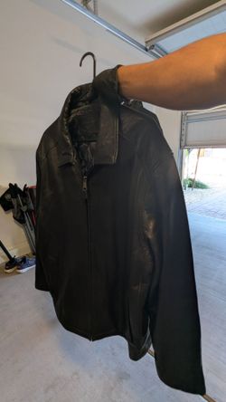 Black Leather Zip-Up Jacket