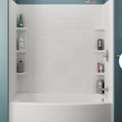 American Standard Elevate 60-in L x 30-in W x 60-in H Arctic 3 -Piece Direct to Stud Shower wall surround