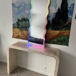 Mosaic tile Modern table With LED Mirror