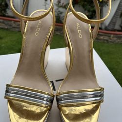 Janila Aldo Gold Wedge Heels