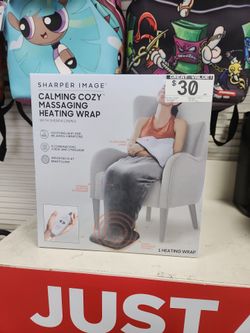 Sharper image calming cozy massaging heating wrap