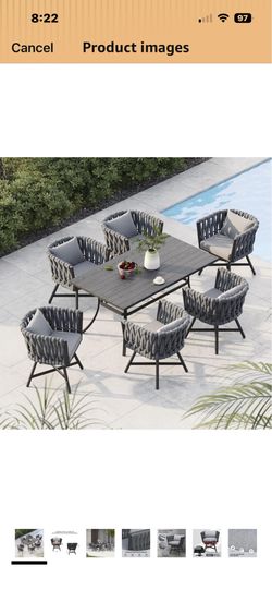 Amazingly gorgeous, set of four chairs and dining table for outdoor use. Completely stunning!