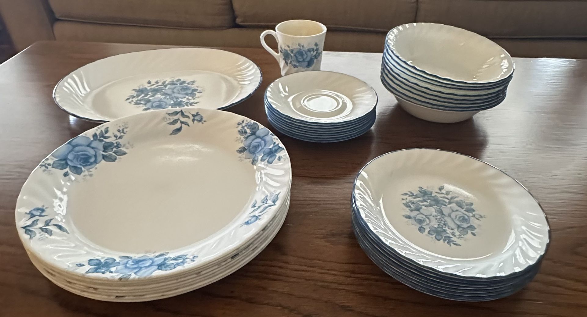 Vintage Corelle Blue Velvet Dinnerware