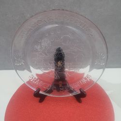 Vintage Indiana Glass " Seasons Greetings" serving Plate
