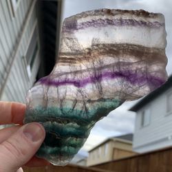Vibrant Rainbow Fluorite Slab w/ Stand
