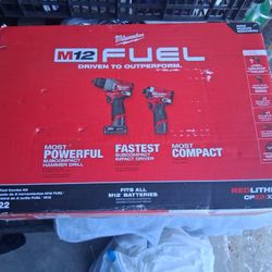 Milwaukee M12 FUEL Drill & Impact Combo Kit 3497-22 (New