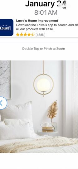 Hanging lamp, gold, white dome