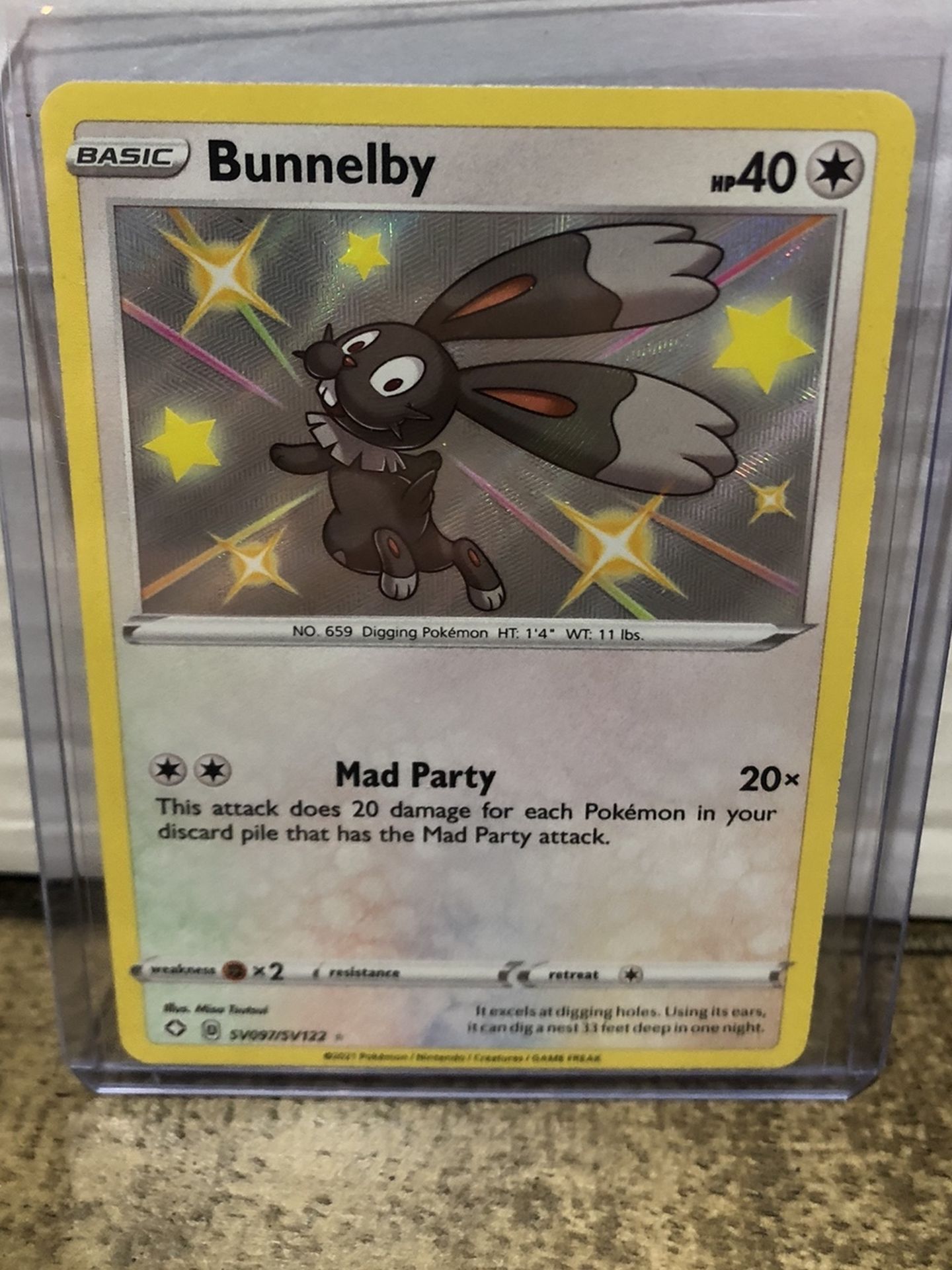 Bunnelby Baby Shiny Pokemon Shining Fates Shiny Vault SV097/SV122