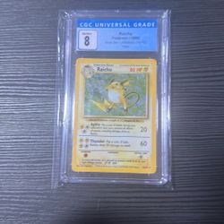 Raichu Base Set Holo CGC 8 