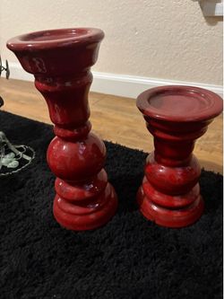 2 ceramic candle holders