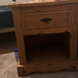 Nightstand And Queen Size Bed Foam Mattress With Frame