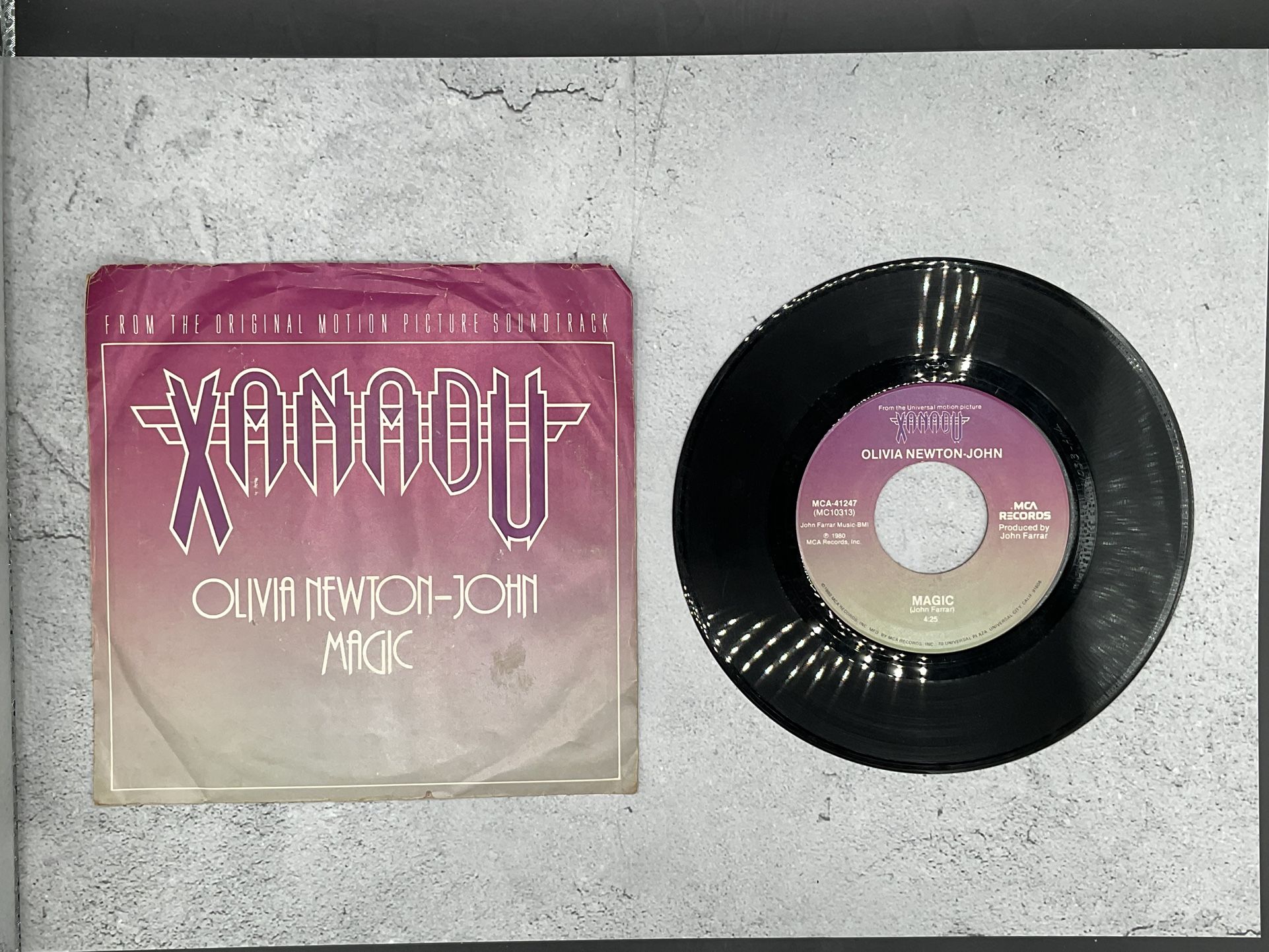 Xanadu The Original Motion Picture-Olivia Newton John “Magic” 45 Vinyl