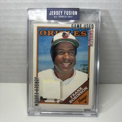 Frank Robinson 1988 Topps Traded #96T Orioles {0307 Jersey fusion game used patch 