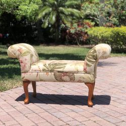 Chippendale Style Upholstered Window Bench