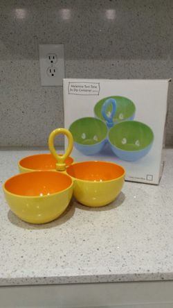 Brand New Melamine Two Tone 3x Dip Container