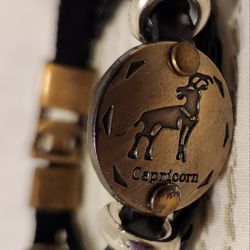 Handmade 12 Constellation Zodiac Charm Leather Bracelet Men Women Unisex (CAPRICHandmade 12 Constellation Zodiac Charm Leather Bracelet Men Women Unis