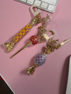 LV bag charms & Twilly