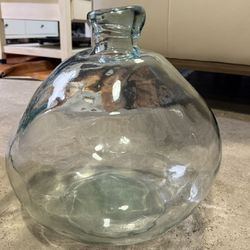 Large Hand-Blown Vintage Style Glass Vase / Jug