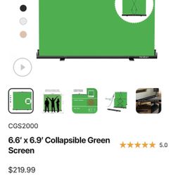 RAUBAY 6.6’ × 6.9’ Collapsible Green Screen, model CGS2000