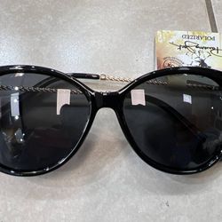 Panama Jack Womens Cateye Solid Sunglasses One Size Black/gold 