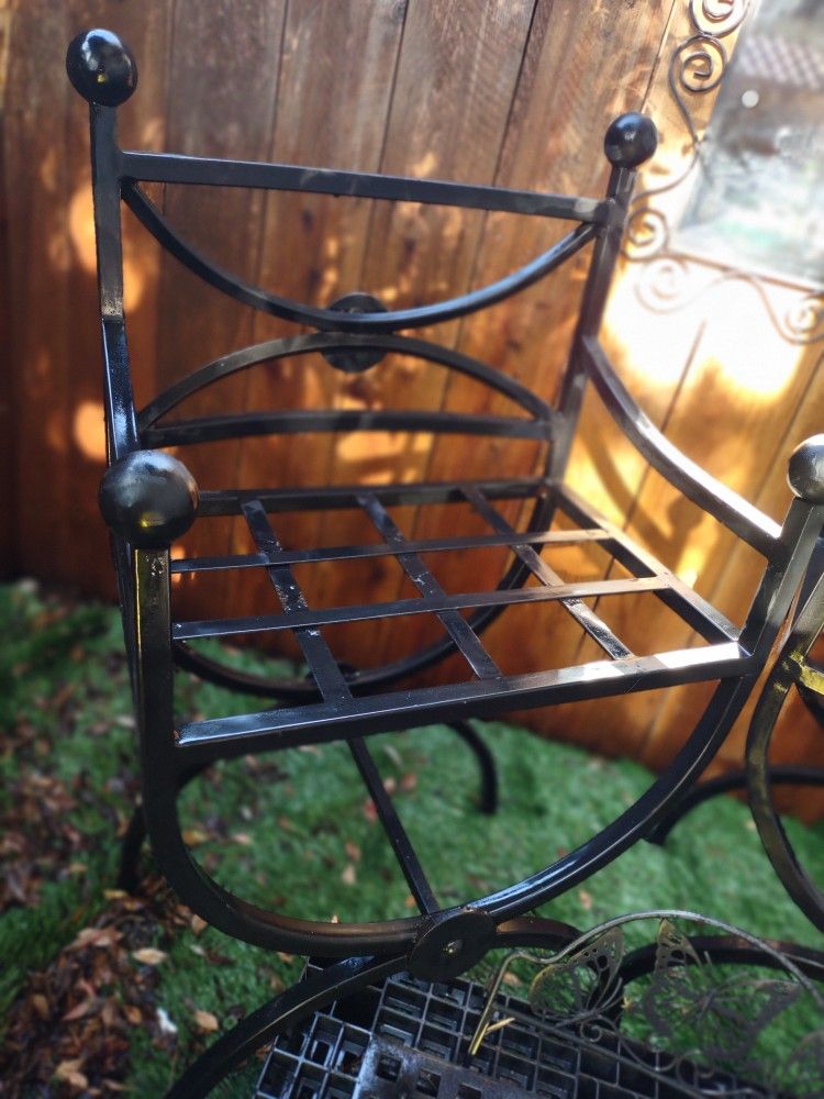 Custom Wrought Iron Patio Deck Balcony Chair Set